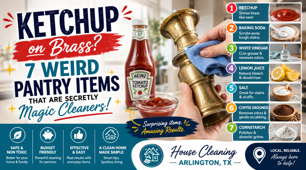 Ketchup on Brass? 7 Weird Pantry Items That Are Secretly Magic Cleaners | House Cleaning Arlington TX