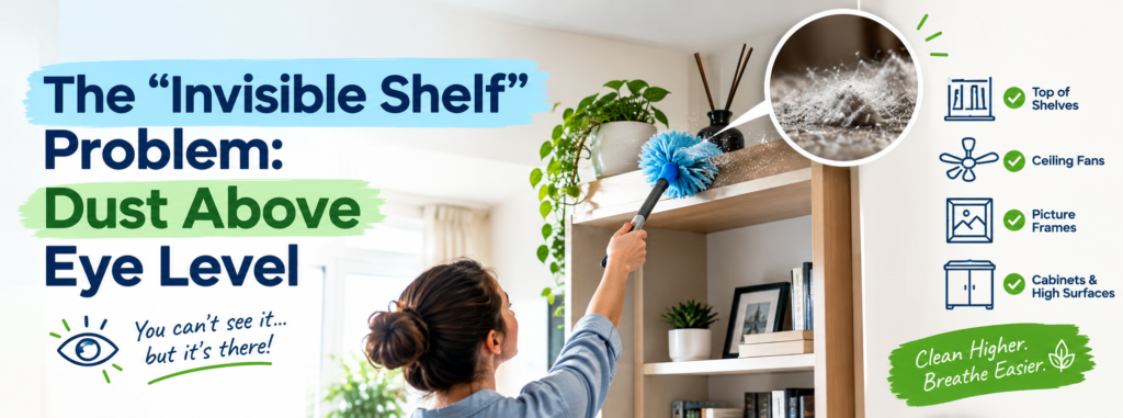 The “Invisible Shelf” Problem: Dust Above Eye Level