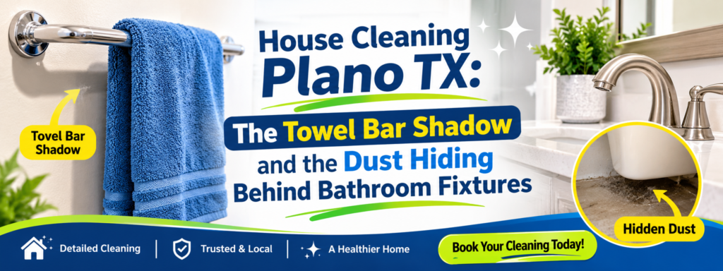 House Cleaning Plano TX: The Towel Bar Shadow and the Dust Hiding Behind Bathroom Fixtures